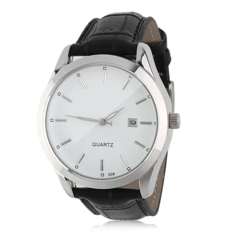 Famous High Class Luminous Auto Calendar Watch Leather Wristw Watch Business Quartz-Watch Relogio Masculino 1