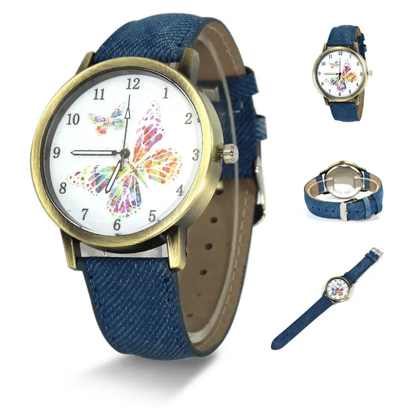 Famous Relogio Women Watches Anlog Quartz Watch Luxury Butterfly Pattern Dress Wristwatches Reloj Hombre Clock 2