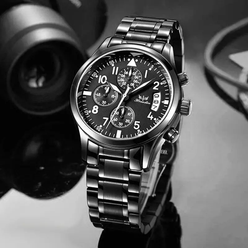 Famous Watches Men's Watch Stainless Steel Band Analog Quartz Wrist Watch Relogio Masculino Watches Feida 1