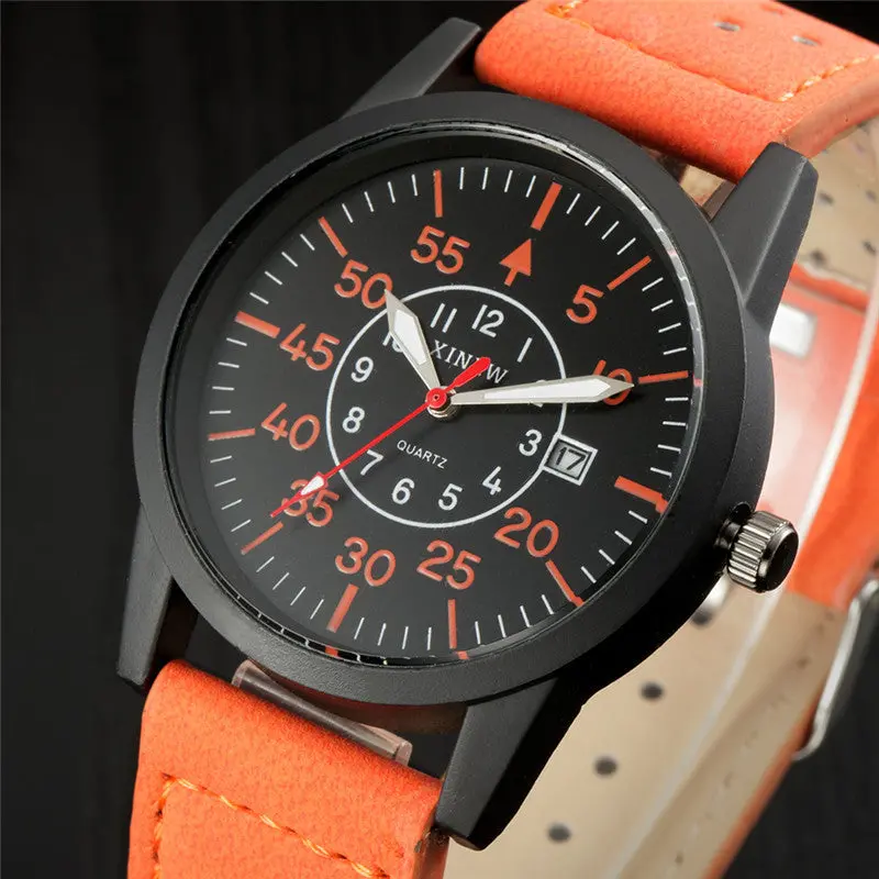 Famous Watches Montre Homme Vintage Classic Men's Waterproof Date Leather Strap Sport Quartz Army Watch Relogio Masculino 6