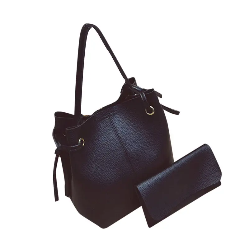 Famous Women Messenger Bags Leather Hbag Tote Purse Cross Body Big Shoulder Bag+Small Clutch Women's Bolsas 1