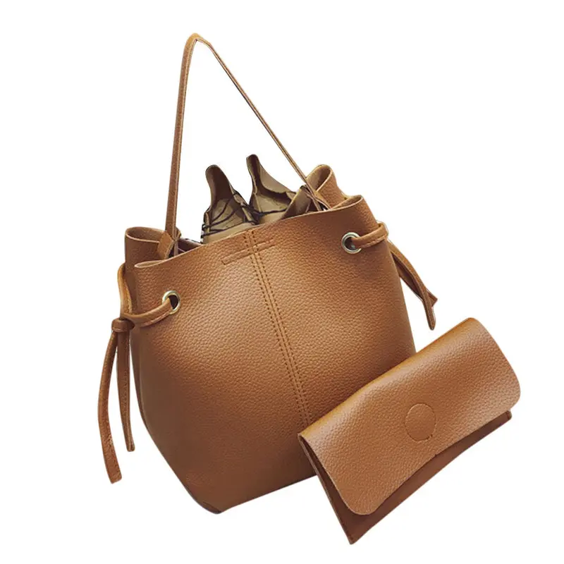 Famous Women Messenger Bags Leather Hbag Tote Purse Cross Body Big Shoulder Bag+Small Clutch Women's Bolsas 3