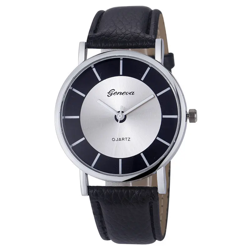 Fantastic Dress Watches Geneva 6 Colors Women Retro Dial Leather Analog Wrist Quartz Watch Feida 1