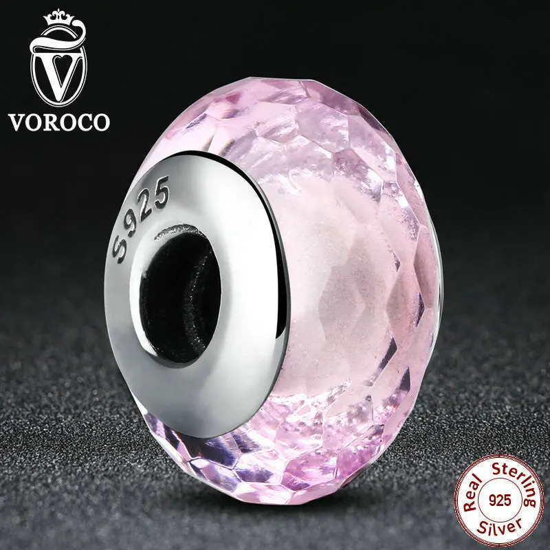 Fascinating Pink European Murano Glass Beads Charms Fit Pandora Bracelets Necklaces Z005 1
