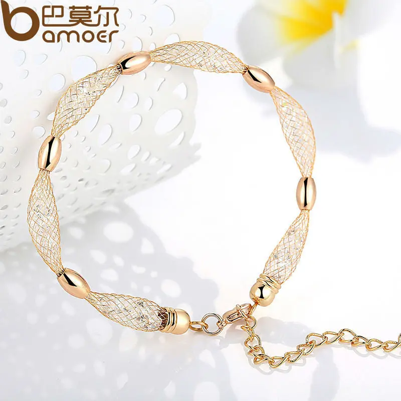 Fashion 18K Rose Gold Plated Charm Bracelet Bangles For Luxury Jsb017 2