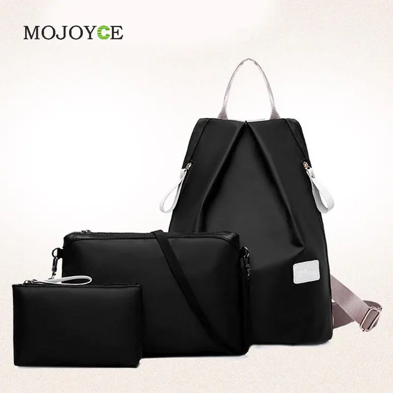 Fashion 3-Psc Backpack Women Waterproof Nylon Oxford Bags Mochila School Bags For Teenagers Mochila Feminina School Bags 1