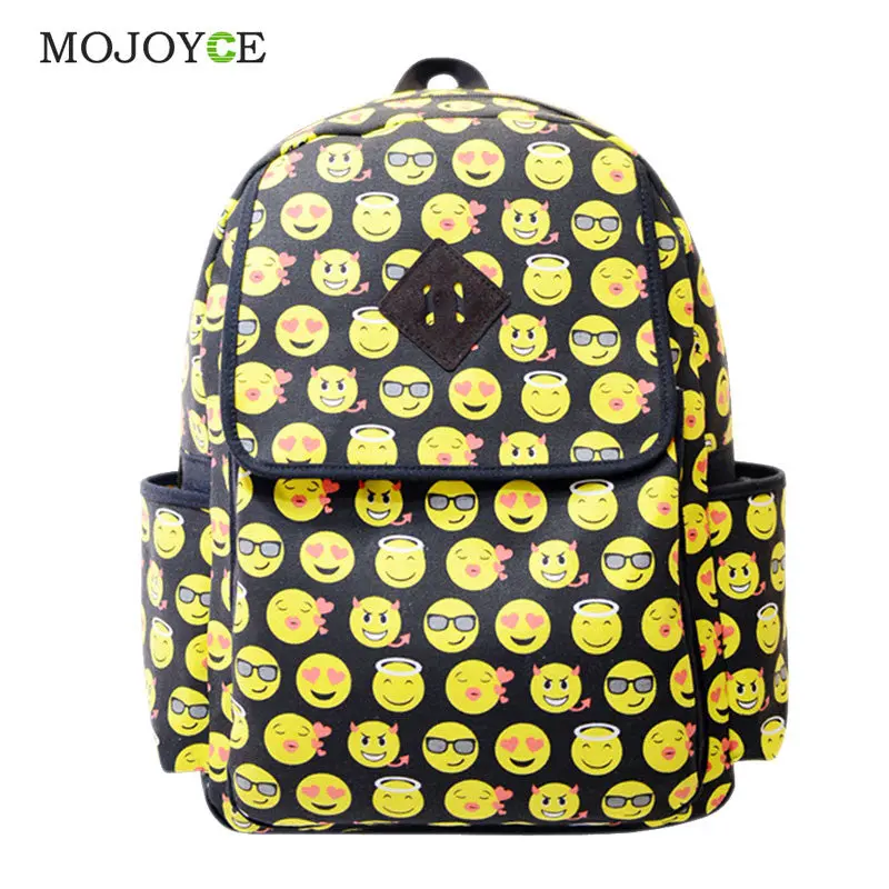 Fashion Backpack Women'men Emoji Bag Canvas Travel Backpack School Rucksack Bag Emoji Backpack Emoji School Bags For Girls 1