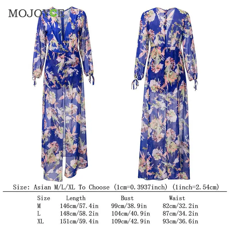 Fashion Blue Irregular Chiffon Playsuit Dress Bodycon Clubwear Long Dress Bodycon Playsuit Deep V-Neck Women Dress 2