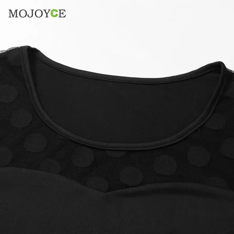 Fashion Blusa Women Blouses Long Sleeve Polka Dot Lace Inset Top Shirt Women Blusas Vintage Women Tops Blusas Y Camisas Mujer 5