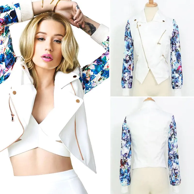 Fashion Casual Jacket Women Floral Long Sleeve Small Outerwear Women Basic Coats Bomber Jacket Jaquetas Feminina 2