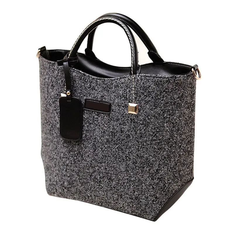 Fashion Classical Woolen Pu Leather Women Bag Bolsas Handbags Women Messenger Bag Big Vintage Cross Body Bags Bolsa Feminina 1