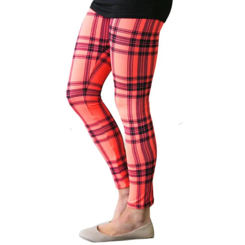 Fashion Comfortable Women Skinny Stretchy Casual Plaid Printed Leggings 1