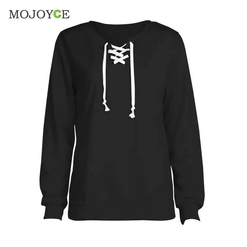 Fashion Cross Lace Up Sweatshirt Women Pink Hoodies Women Cross Strap Hoody Sweatershirt Jumper Pullover 4