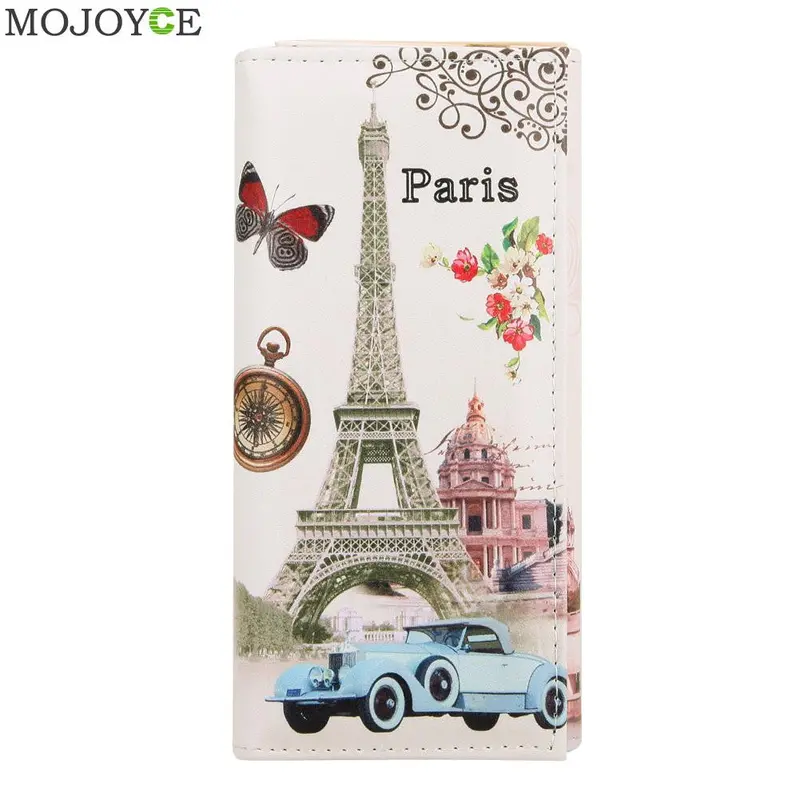 Fashion Designer Wallet Women Long Wallets Smooth Pu Leather Paris Flags Eiffel Tower Style Lady Coin Purses Clutch Wallet 1