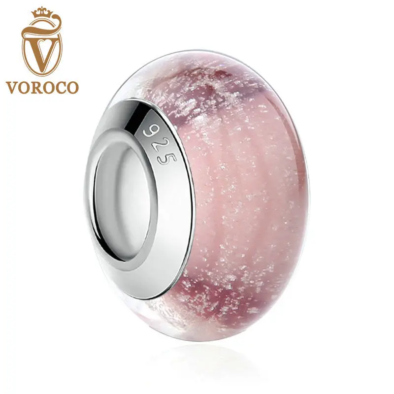Fashion Diy Beads Brown Round Shape Murano Glass Beads Fit Pandora Bracelet Beads Makings 1
