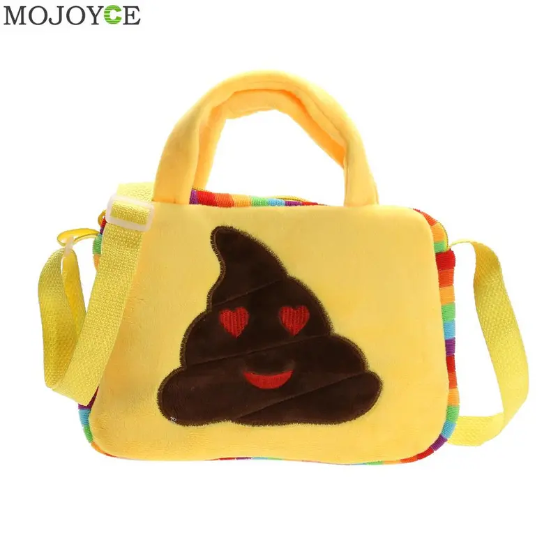 Fashion Emoji Face Expression Plush Toy Children Cute Bags School Bag For Teenage Girls Emoji Handbag Schoolbag Messenger Bags 7