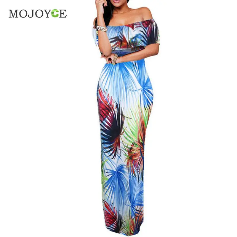 Fashion Floral Print Bodycon Women Dress Vestidos Party Evening Maxi Long Dress New Vestido De Festa Off Shoulder Boho Dresses 1