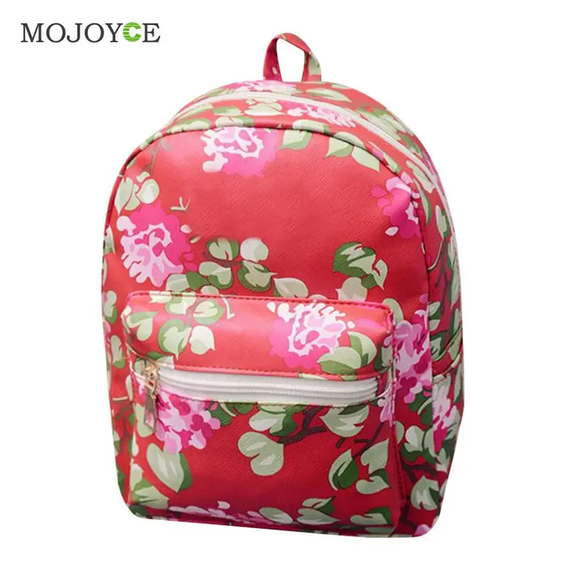 Fashion Floral Print Leather Backpack Shoulder School Bags For Teenagers Backpacks For Teenage Girls Satchel Backpack Women 4