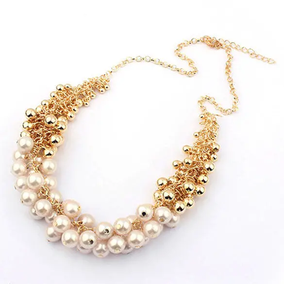 Fashion Gold Beads Choker Necklace Pendant Necklaces Women Statement Jewelry Retro Beauty Accessorios Collares Necklace 1