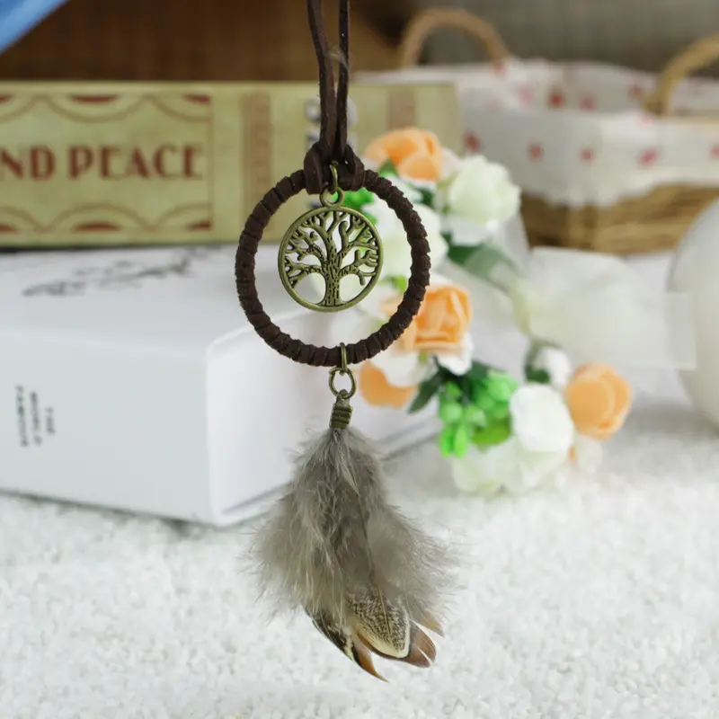 Fashion Handcrafted Dream Catcher Feather Tree Keychain Bag Pendant Accessories Fashion Jewelry 2