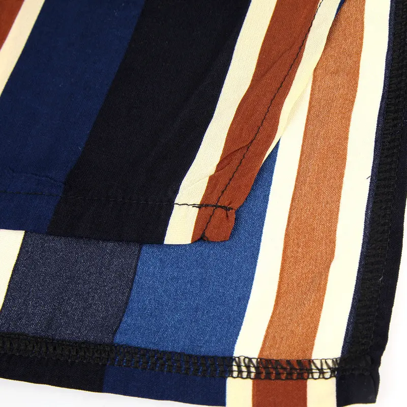 Fashion High Waist Striped Wide Leg Pants Loose Pantalon Femme Elegant Split Drawstring Bow Long Women Pants Pantalones Trousers 4