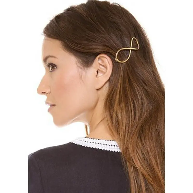 Fashion Infinity Gold Barrette Hairpin Hair Clip Headband For Women Perfect Gift 1