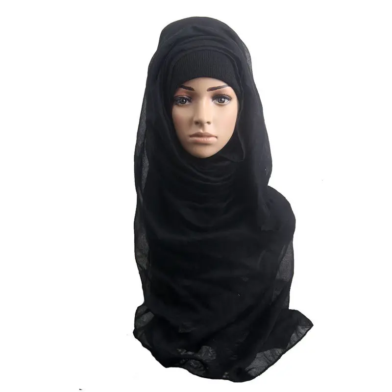 Fashion Islamic Turban Head Wear Band Neck Chcover Bonnet Muslim Short Hijab Shawls Arab Women Scarf 1