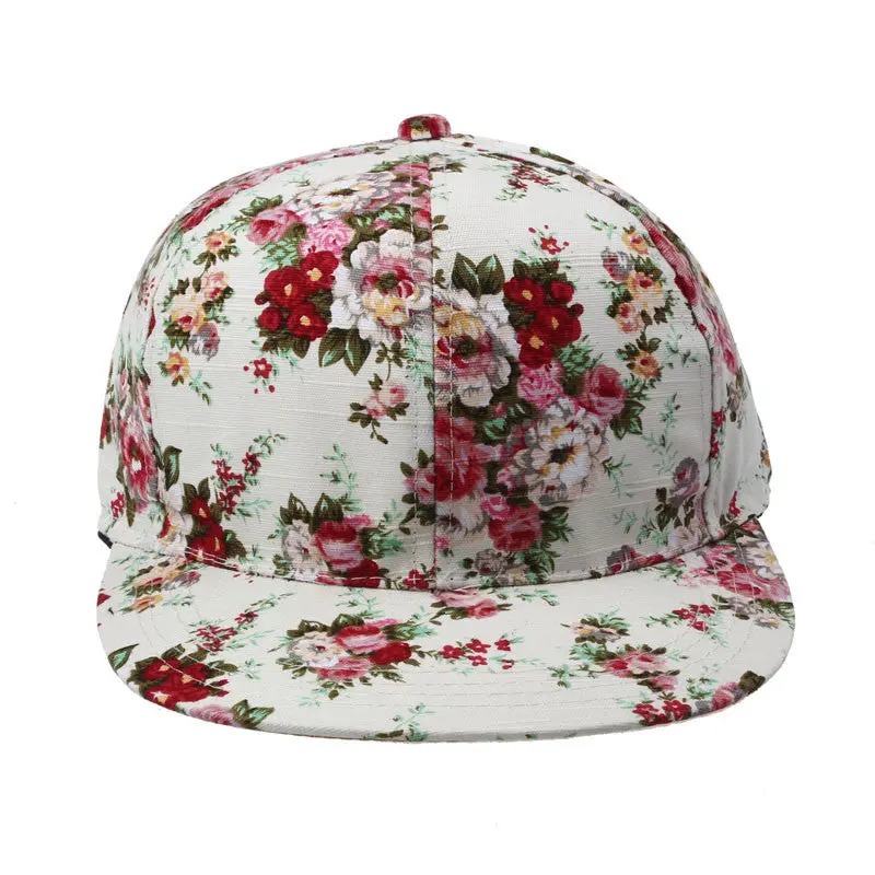 Fashion Korean Flowers Women Floral Hip-Hop Hat Flat Adjustable Baseball Cap Tops Hats Ing 1