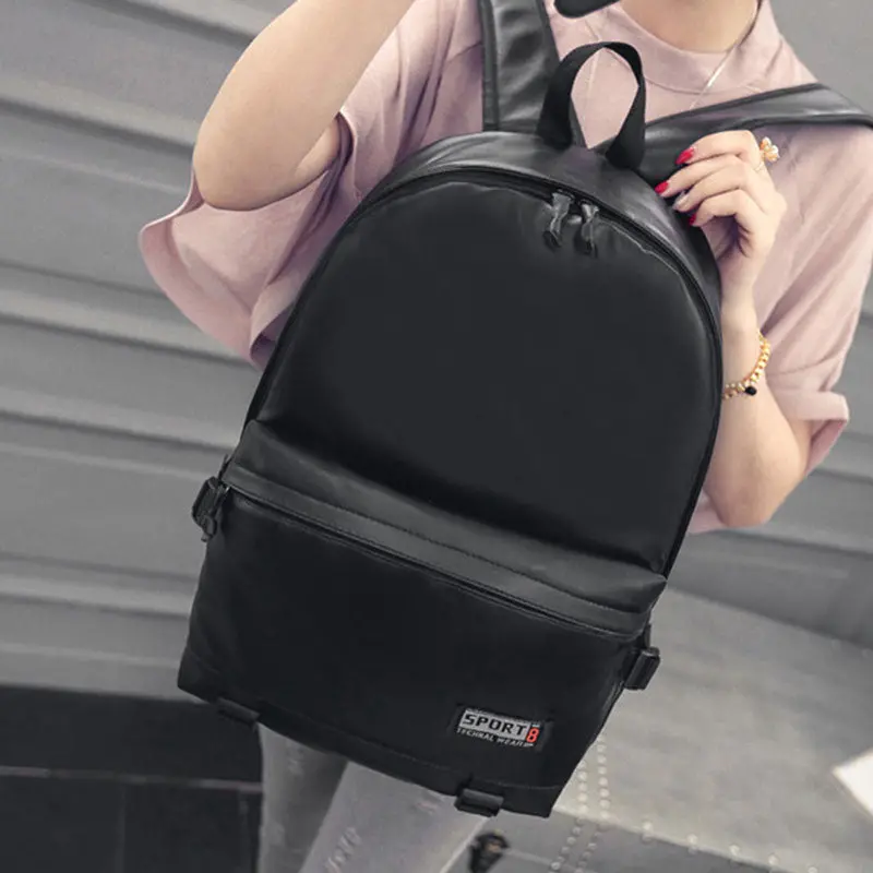 Fashion Leather Backpack Bolsa Women Preppy Style School Bags Letter Women Rucksack Travel Satchel Bags Black Mochila Feminina 2