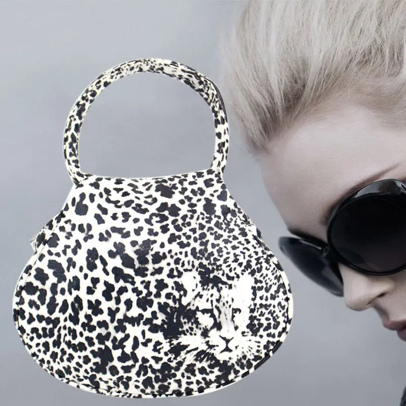 Fashion Leather Handbag Women Bag National Shoulder Bag Handsewn Famous Brand Black And White Leopard Handbag Bolsa Feminina 1