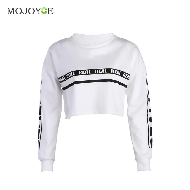 Fashion Letter Print Hoodie Women Sexy Knitted O Neck White Pullovers Hoodies Casual White Sweatershirt Women S,M,L,Xl 2