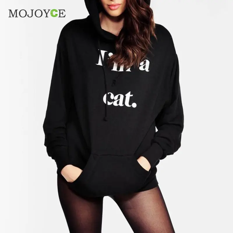 Fashion Letter Print Pullover Sweatshirt Women Casual Jumper Hoodie Black Long Sleeve Coat Sweatshirt Hoodies Women M, L, Xl 1