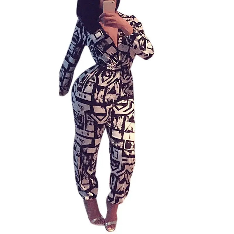 Fashion Long Sleeve Bodycon Jumpsuit Bodysuit Women Rompers Womens Jumpsuit Clubwear Trousers Combinaison Femme Body Feminino 1