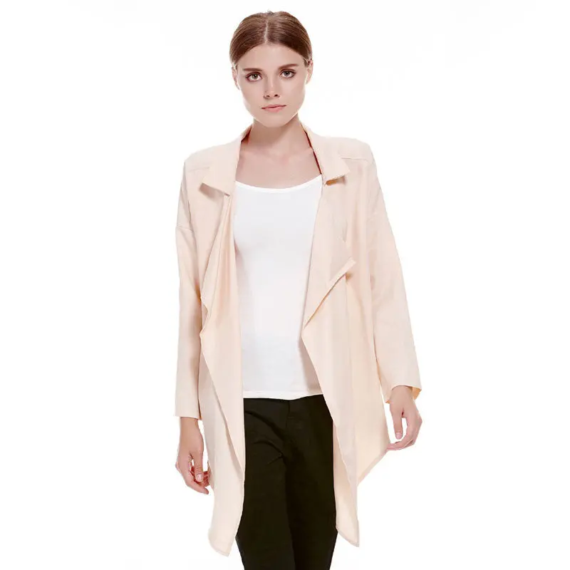 Fashion Long Women Coat Windbreaker Long Sleeve Lapel Thin Trench Coat For Women Outwear Collar Outwear Long Coat 3