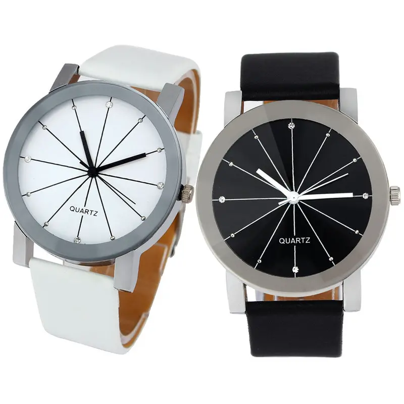 Fashion Luxury Men Quartz Dial Clock Pu Leather Wrist Watch 1
