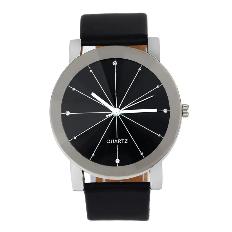 Fashion Luxury Men Quartz Dial Clock Pu Leather Wrist Watch 2