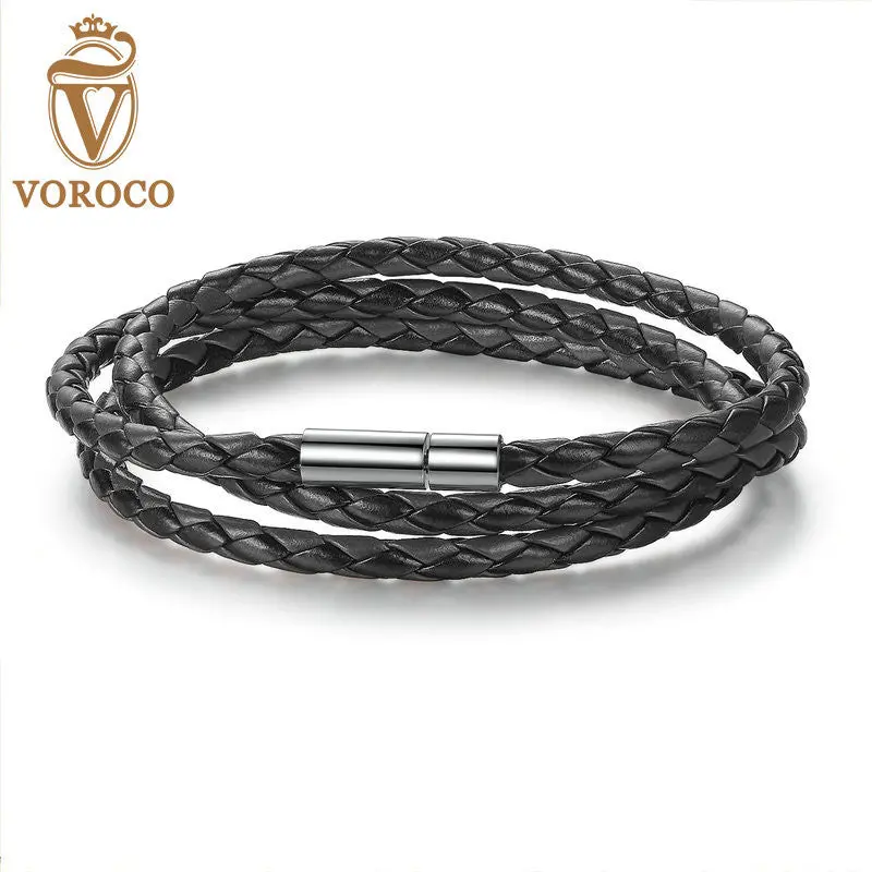 Fashion Men Leather Bracelet With Adjustable Long Chain Magnet Red Bracelets 0063-6 1