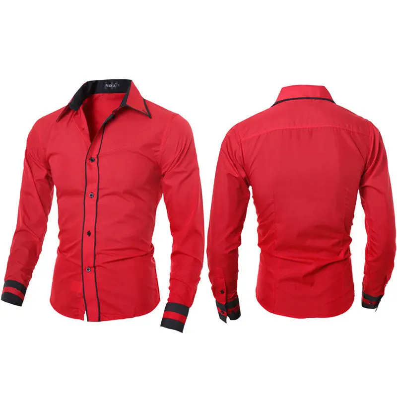 Fashion Men Luxury Casual Stylish Slim Fit Long Sleeve Casual Dress Shirts Long Sleeves Cotton Shirts 1