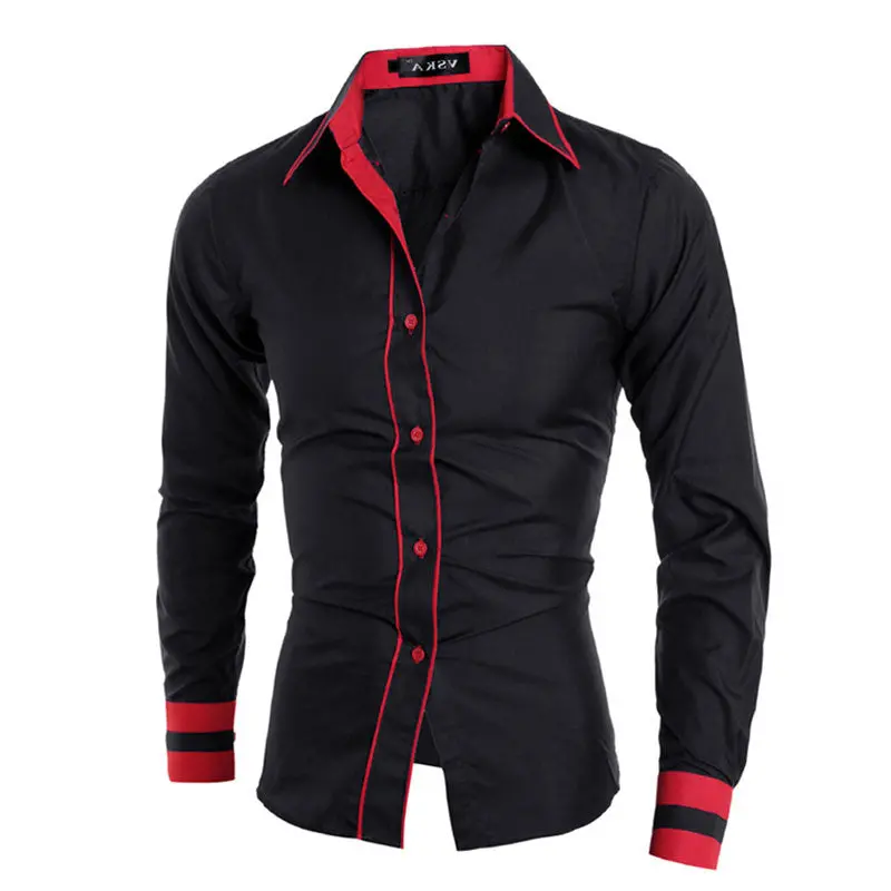 Fashion Men Luxury Casual Stylish Slim Fit Long Sleeve Casual Dress Shirts Long Sleeves Cotton Shirts 3