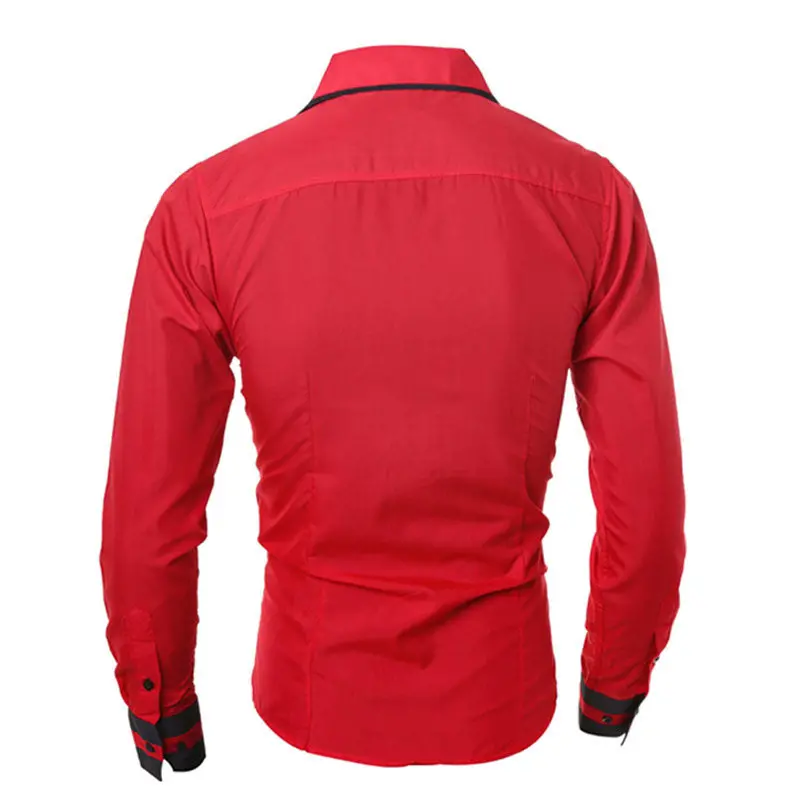 Fashion Men Luxury Casual Stylish Slim Fit Long Sleeve Casual Dress Shirts Long Sleeves Cotton Shirts 5