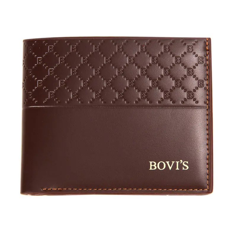 Fashion Men Pu Leather Wallet Card Clutch Cente Bifold Wallet Mens Card Holder Plaid Design Purses Pockets 2
