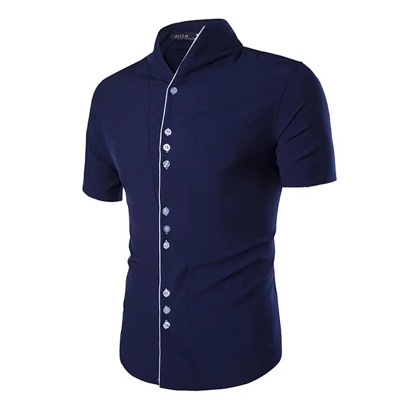 Fashion Men Shirt Luxury Casual Stylish Slim Fit Short Sleeve Shirt Dress Camisa Brand Clothing Blusas Mens Clothing 1