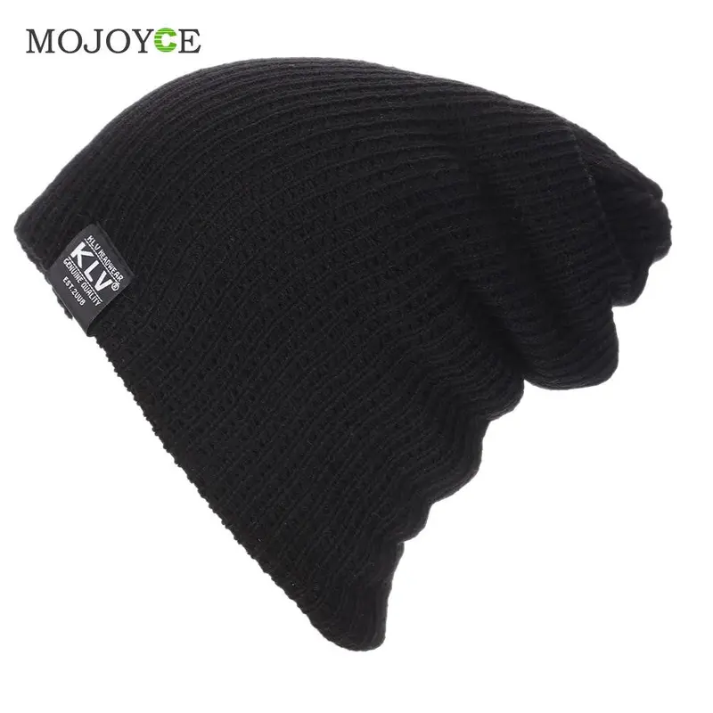 Fashion Men Slouch Slouchy Beanie Knit Skull Snowboard Cap Unisex Knitted Hats Soft Beanie Gorro Cap 1
