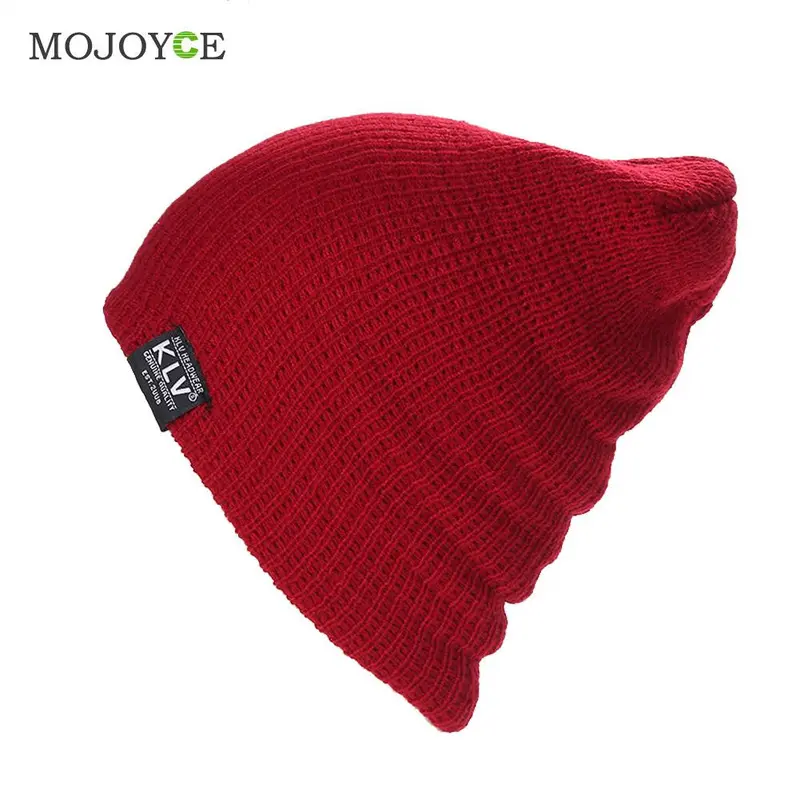 Fashion Men Slouch Slouchy Beanie Knit Skull Snowboard Cap Unisex Knitted Hats Soft Beanie Gorro Cap 3