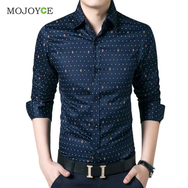 Fashion Mens Luxury Business Dress Shirt Slim Fit Long Sleeve Casual Male Shirt Cotton Dress Shirt Plus Size Work Wear 1