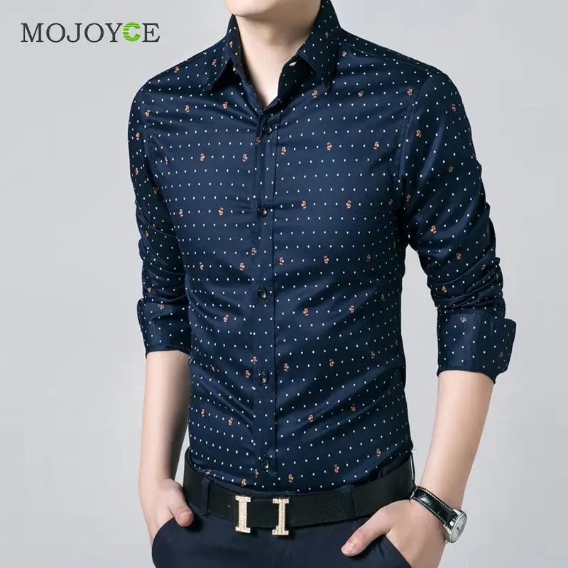 Fashion Mens Luxury Business Dress Shirt Slim Fit Long Sleeve Casual Male Shirt Cotton Dress Shirt Plus Size Work Wear 4