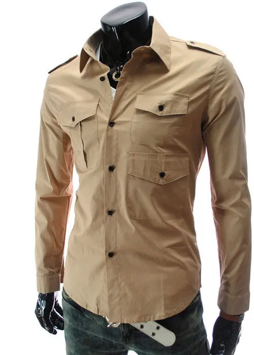 Fashion Mens Luxury Long Sleeve Casual Slim Fit Stylish Dress Shirts Mens Shirts For Lovers Camisetas Tops 1