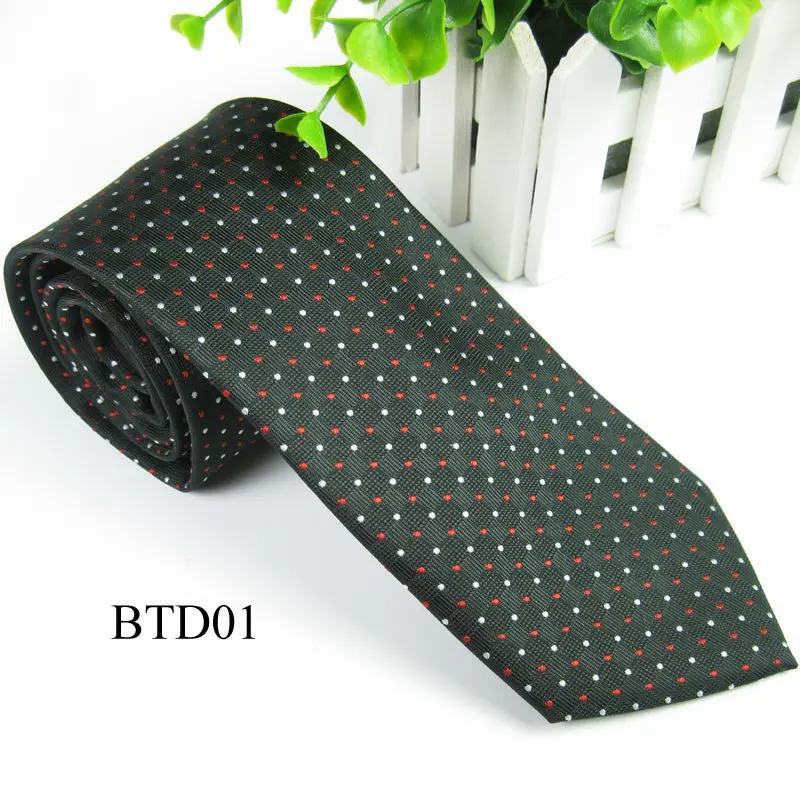 Fashion Mens Wedding Dot Tie Classic Jacquard Woven Plain Skinny Silk Necktie New Py5 1