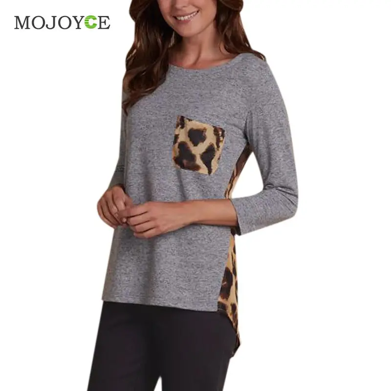 Fashion New Leopard Printed Women Tops Long Sleeve T Shirt Women Female Tee Shirt Tops Blusa Camisas Femininas 1