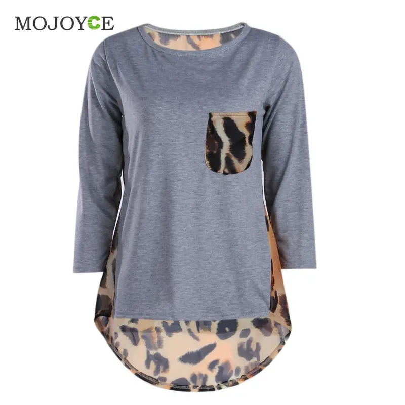 Fashion New Leopard Printed Women Tops Long Sleeve T Shirt Women Female Tee Shirt Tops Blusa Camisas Femininas 2